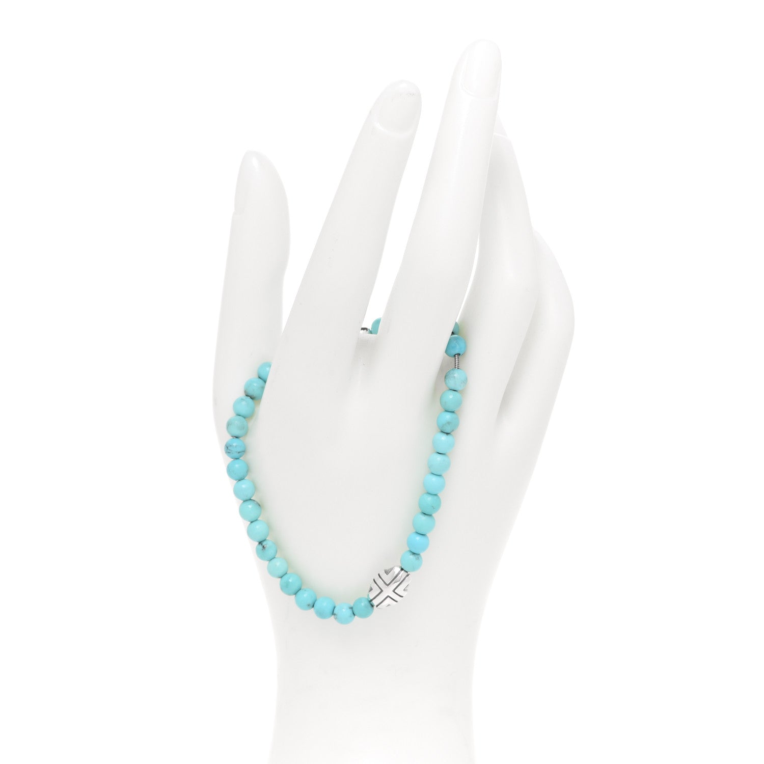 David Yurman Sterling Silver Turquoise Southwest Beads Bracelet 2 of 5
