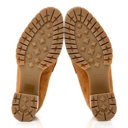Hermes Suede Goatskin Womens Foch 60 Pumps 38.5 Naturel 5 of 10
