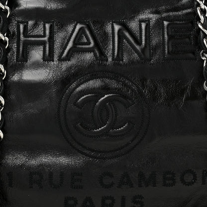 Chanel Glazed Calfskin Medium Deauville Tote Black 10 of 14