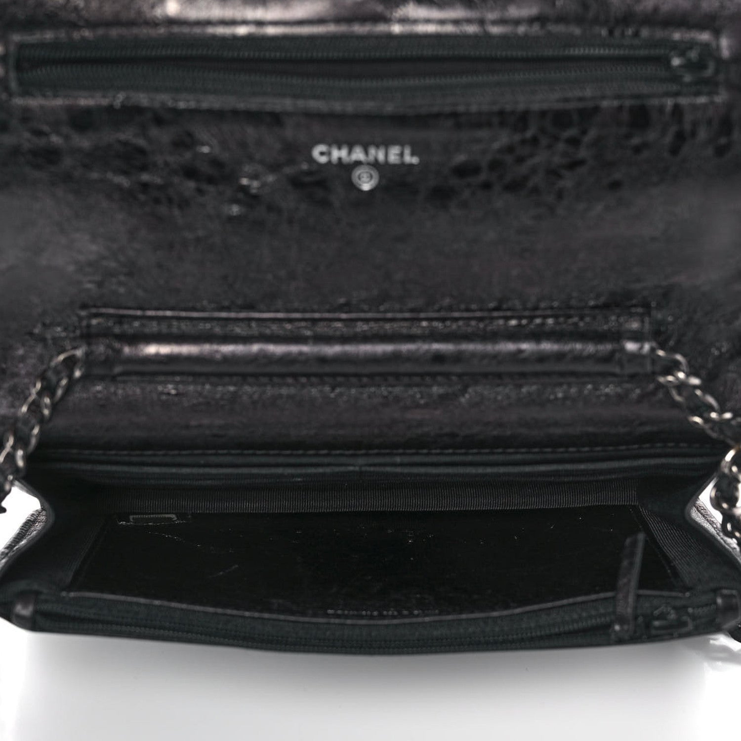 Chanel Metallic Aged Calfskin Quilted Reissue Wallet On Chain WOC Black 4 of 9