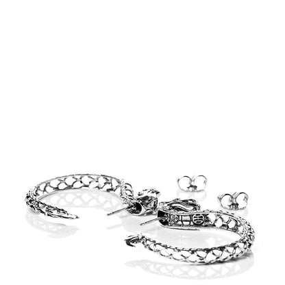 John Hardy Sterling Silver Naga Dragon Hoop Earrings 3 of 5