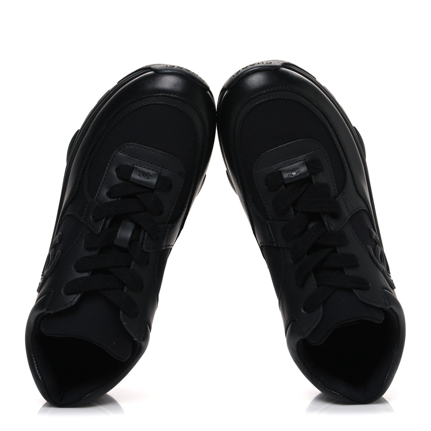 Lambskin Fabric CC Sneakers 36.5 Black