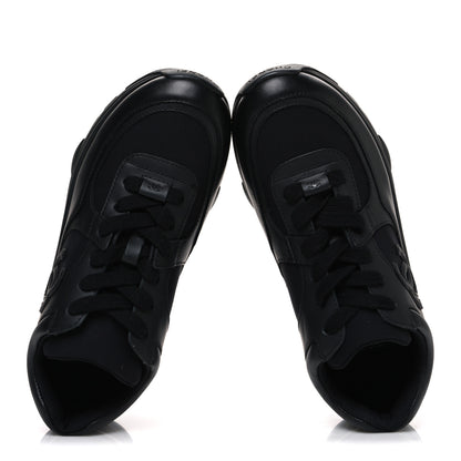 Chanel Lambskin Fabric CC Sneakers 36.5 Black 2 of 10