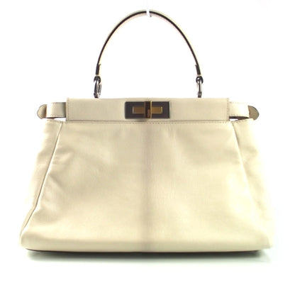 Fendi Goatskin Stingray Medium Peekaboo Iconic Satchel White Pink 1 of 9