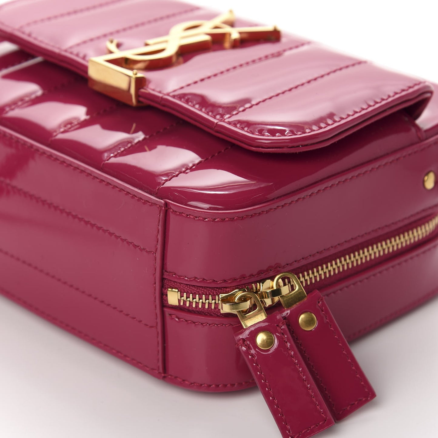 Patent Matelasse Monogram Toy Vicky Camera Bag Bubblegum