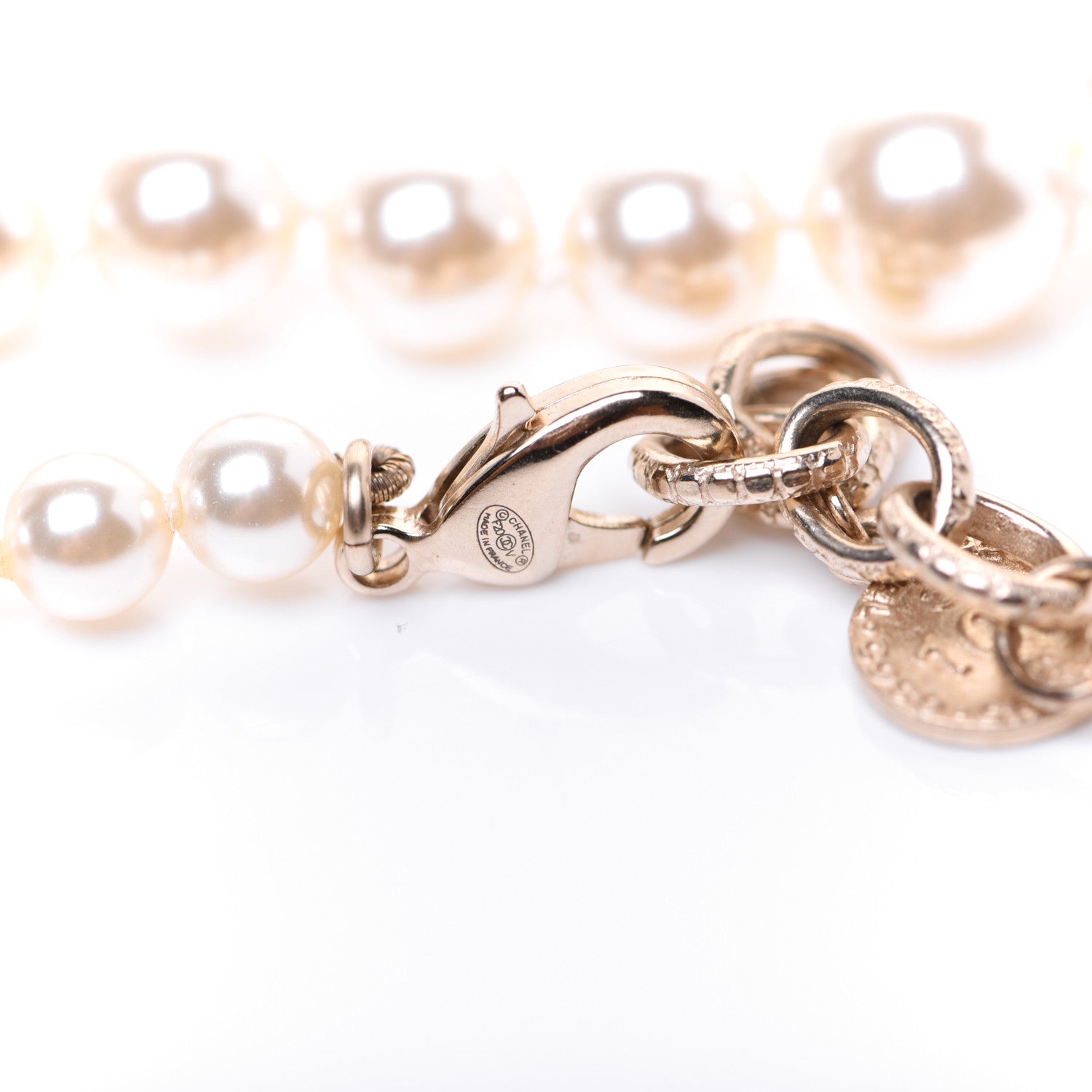 Chanel Pearl CC 100th Anniversary Necklace Light Gold 4 of 8