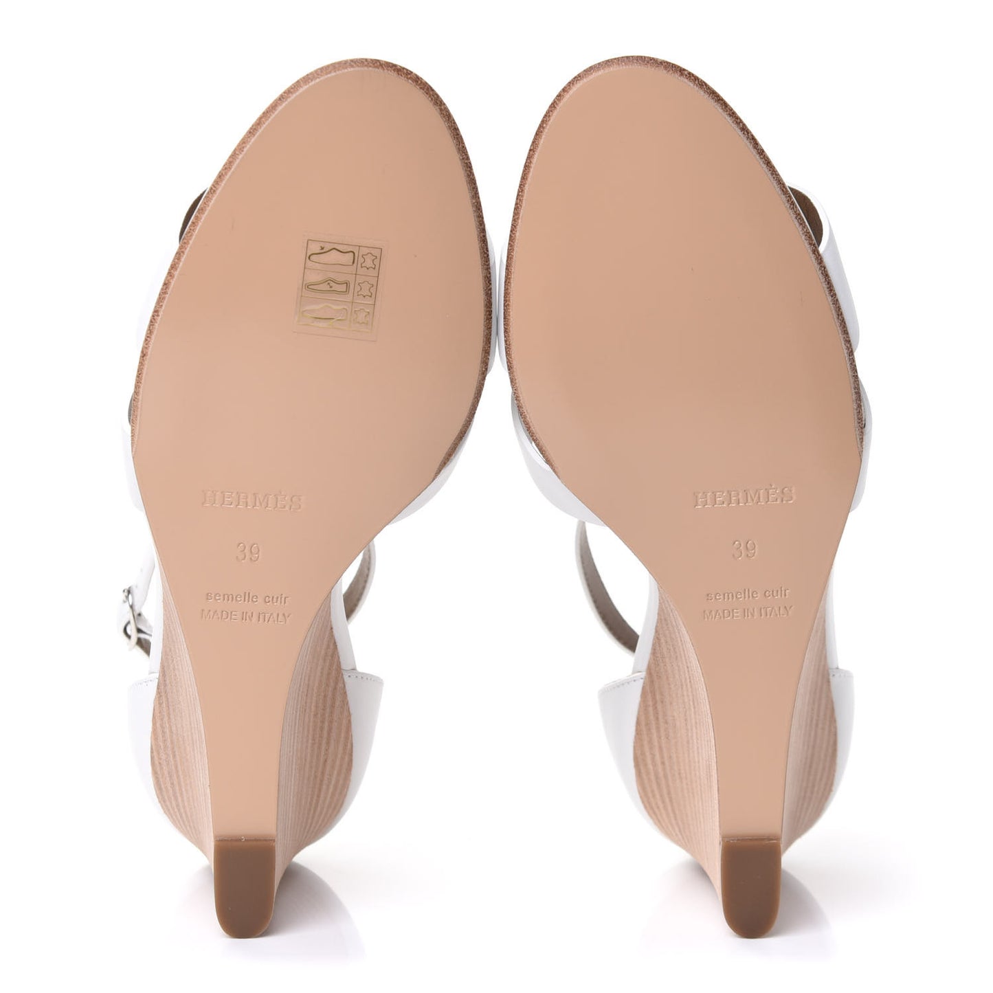 Calfskin Legend Wedge Sandals 39 White