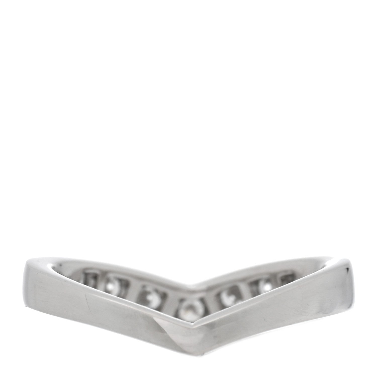 Tiffany Platinum Diamond V Band Ring 49 5 3 of 4