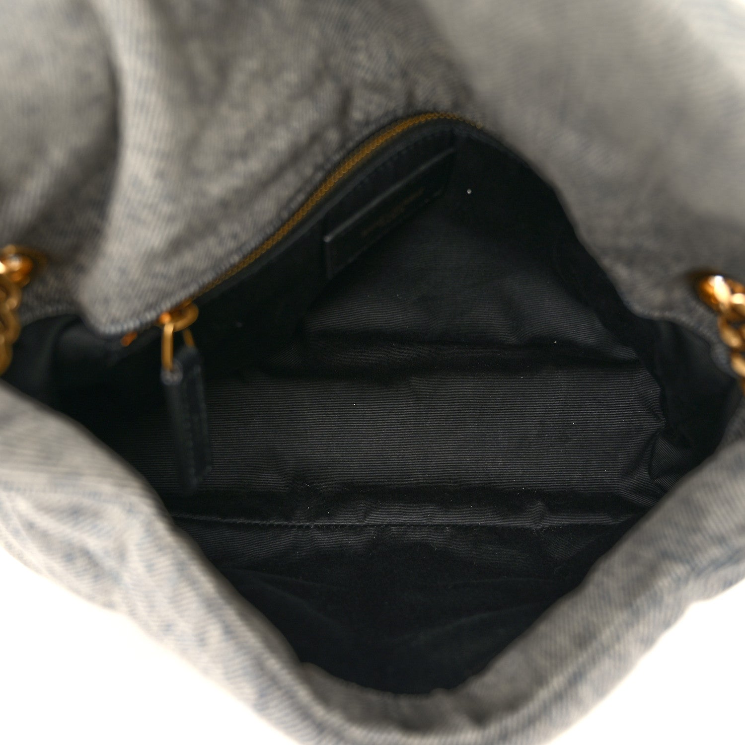 Saint Laurent Denim Quilted Small Loulou Puffer Monogram Chain Satchel Azur 5 of 10