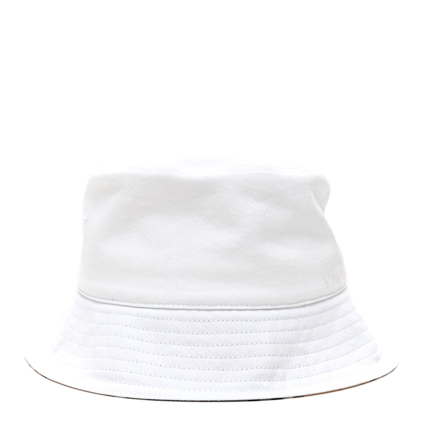 Denim Logo Bucket Hat M White