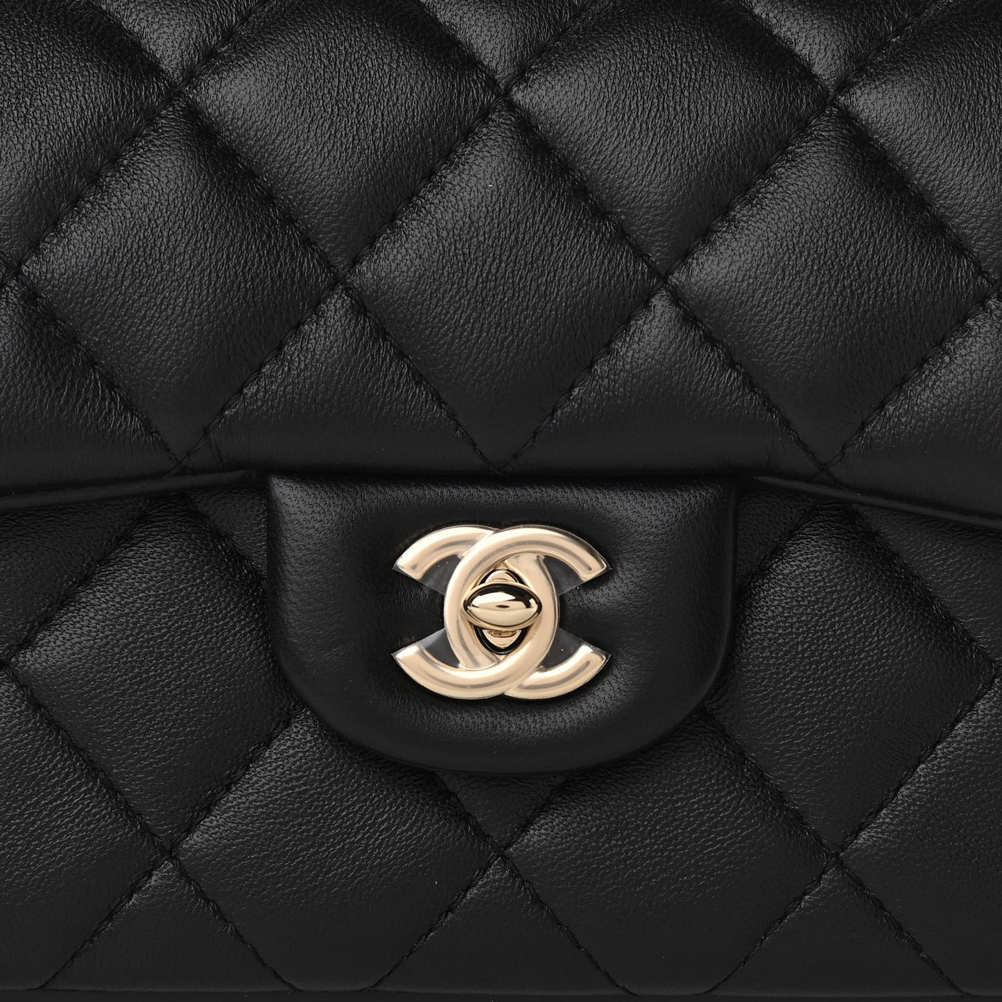 Lambskin Quilted Small My Precious Flap Black