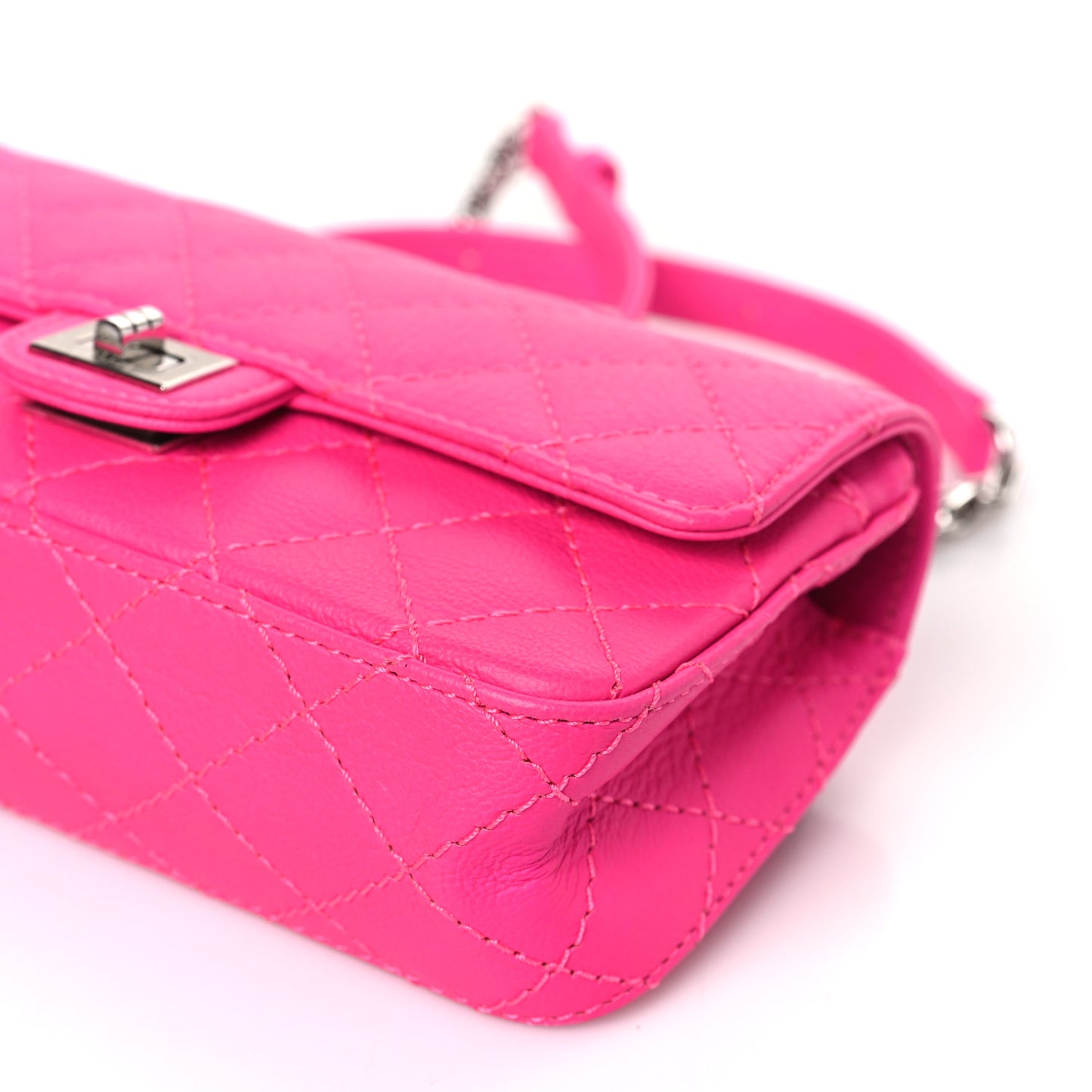 Goatskin Quilted 2.55 Reissue Flap Belt Bag Fluorescent Pink