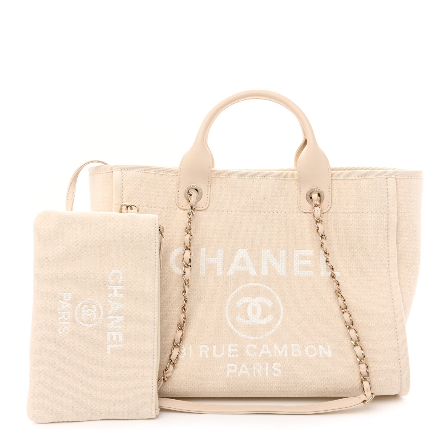 Chanel Mixed Fibers Small Deauville Tote White 1 of 13