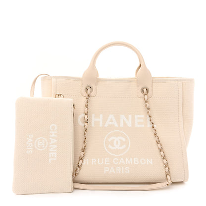 Chanel Mixed Fibers Small Deauville Tote White 1 of 13