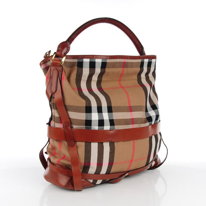 Burberry House Check Bridle Calfskin Medium Gosford Hobo Dark Tan 3 of 10