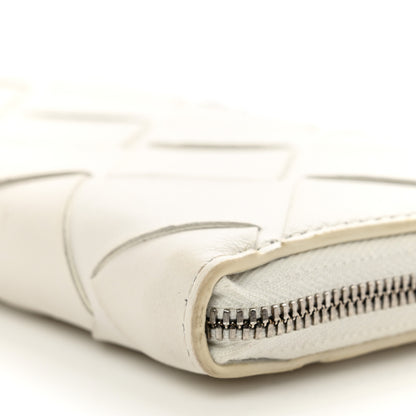 Bottega Veneta Nappa Maxi Intrecciato Zip Around Wallet White 8 of 9