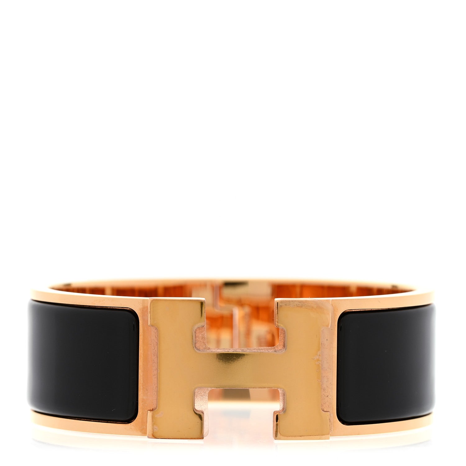 Hermes Enamel Wide Clic Clac H Bracelet PM Black 1 of 4