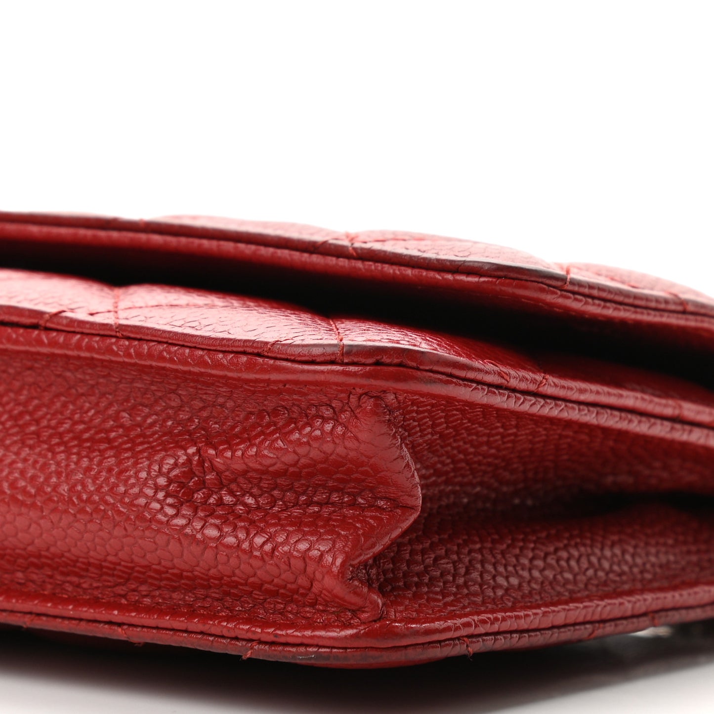 Caviar Quilted Wallet On Chain WOC Red