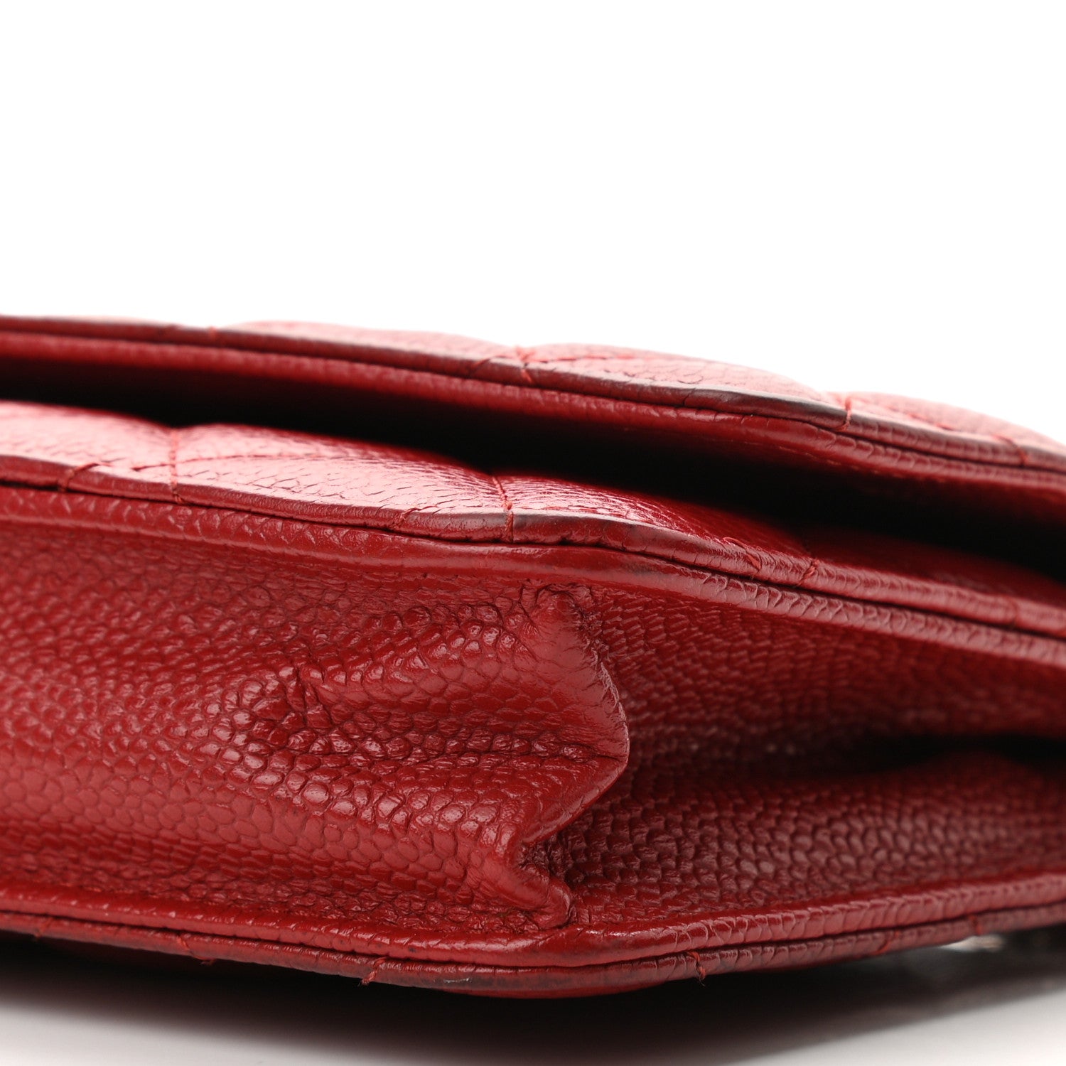Chanel Caviar Quilted Wallet On Chain WOC Red 10 of 11