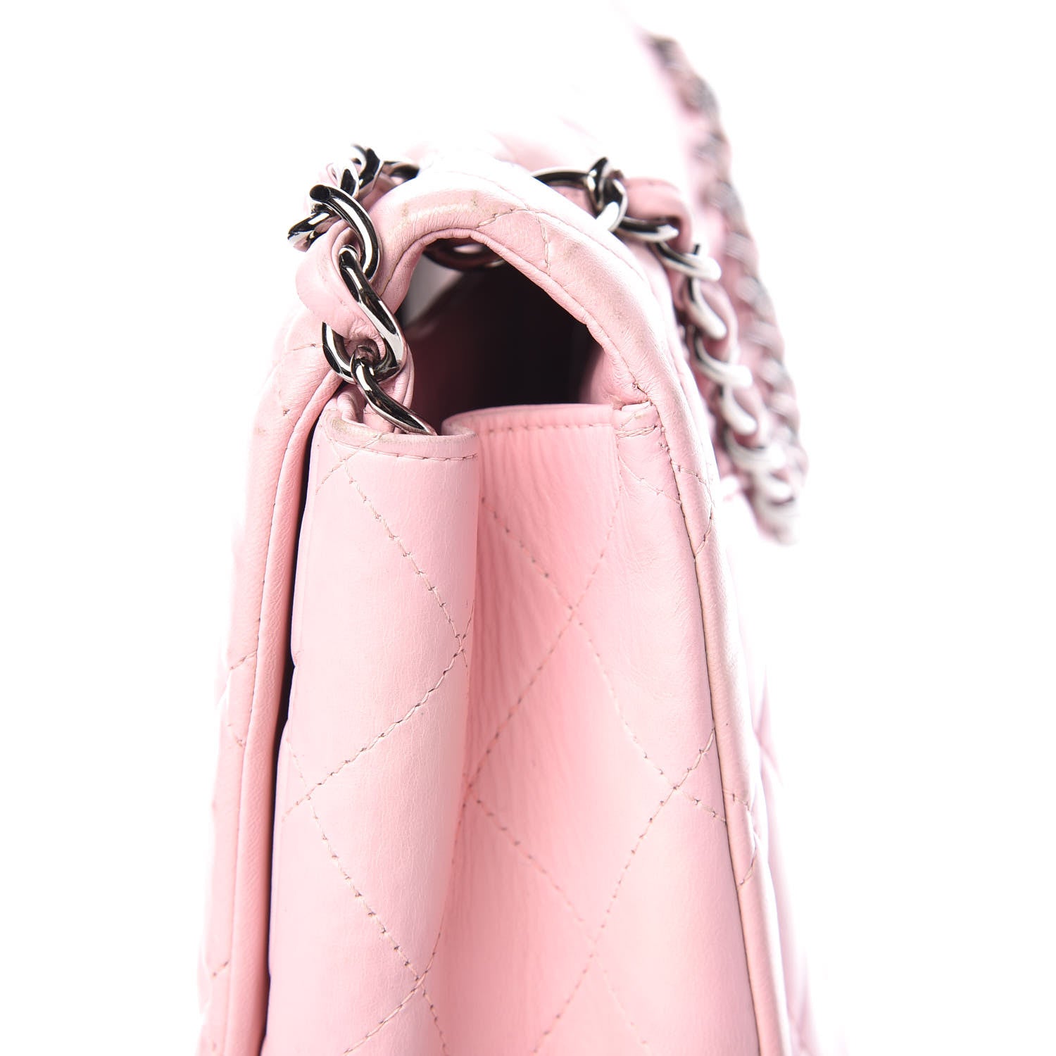Chanel Lambskin Quilted Maxi Single Flap Pink 12 of 18