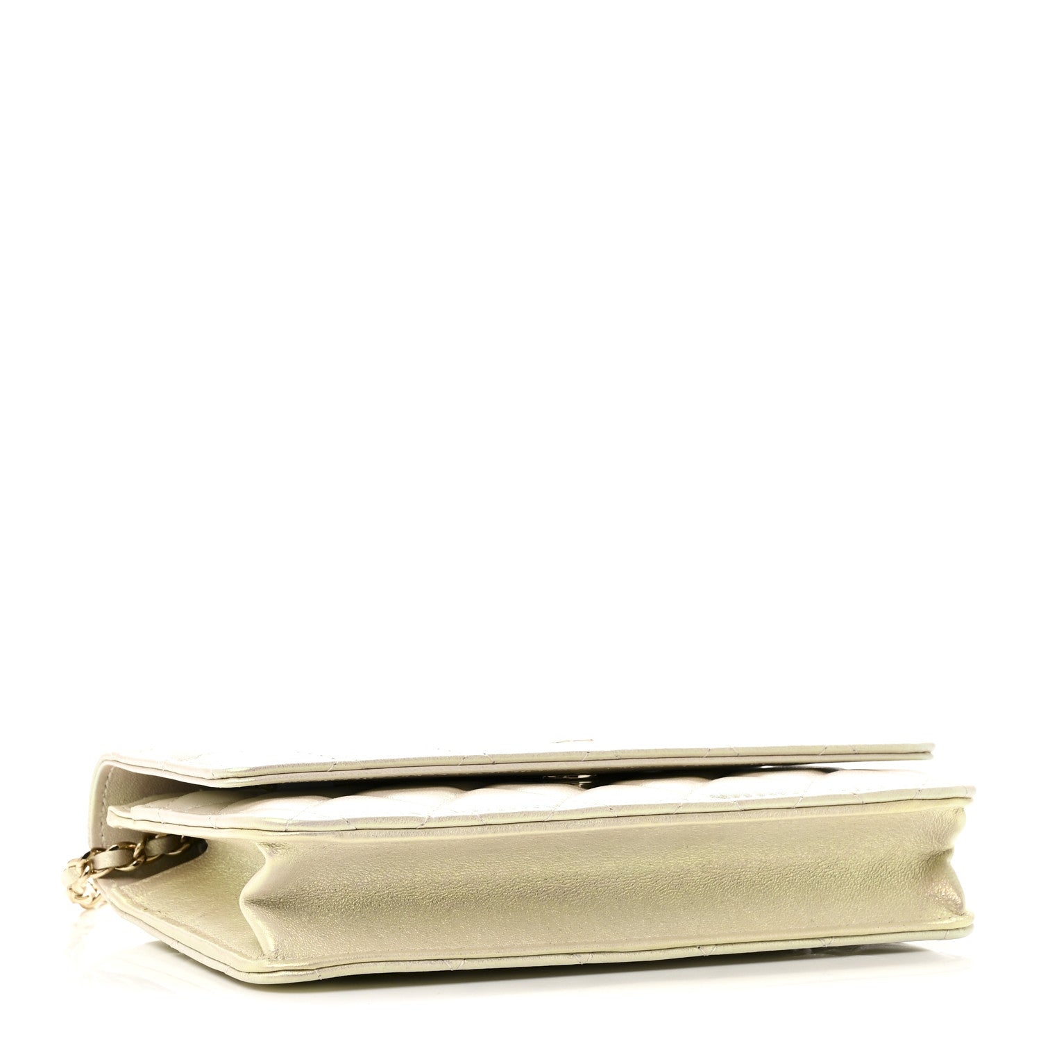 Chanel Iridescent Lambskin Quilted Wallet On Chain WOC Ivory 4 of 12