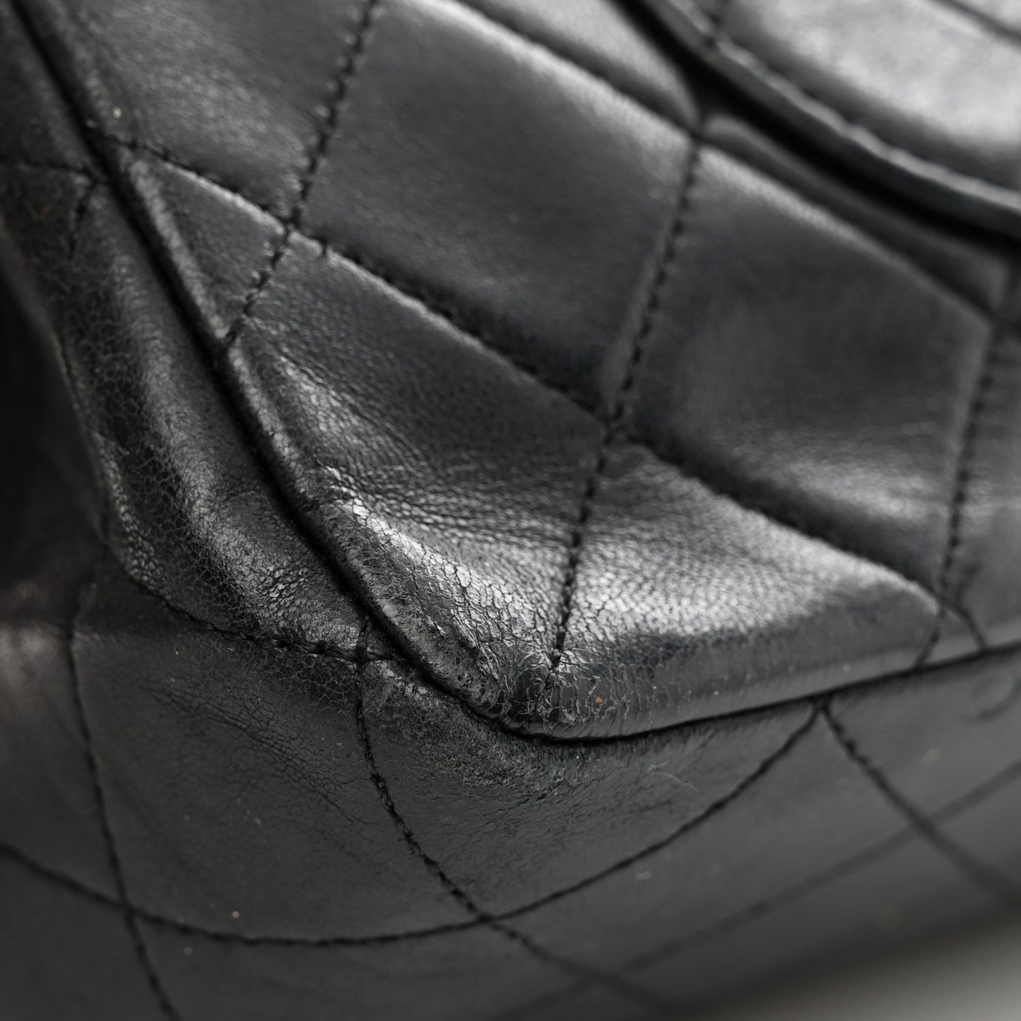 Lambskin Quilted Medium Double Flap Black