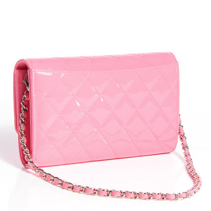 Chanel Patent Calfskin Quilted Clutch With Removable Chain Light Pink 3 of 10
