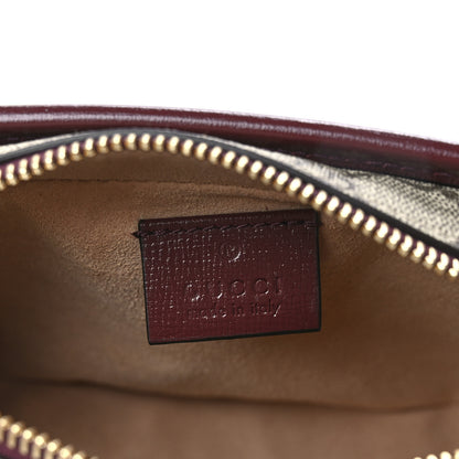 Gucci GG Supreme Monogram Textured Calfskin Retro Interlocking G Travel Pouch Beige Ebony Burgundy 5 of 11