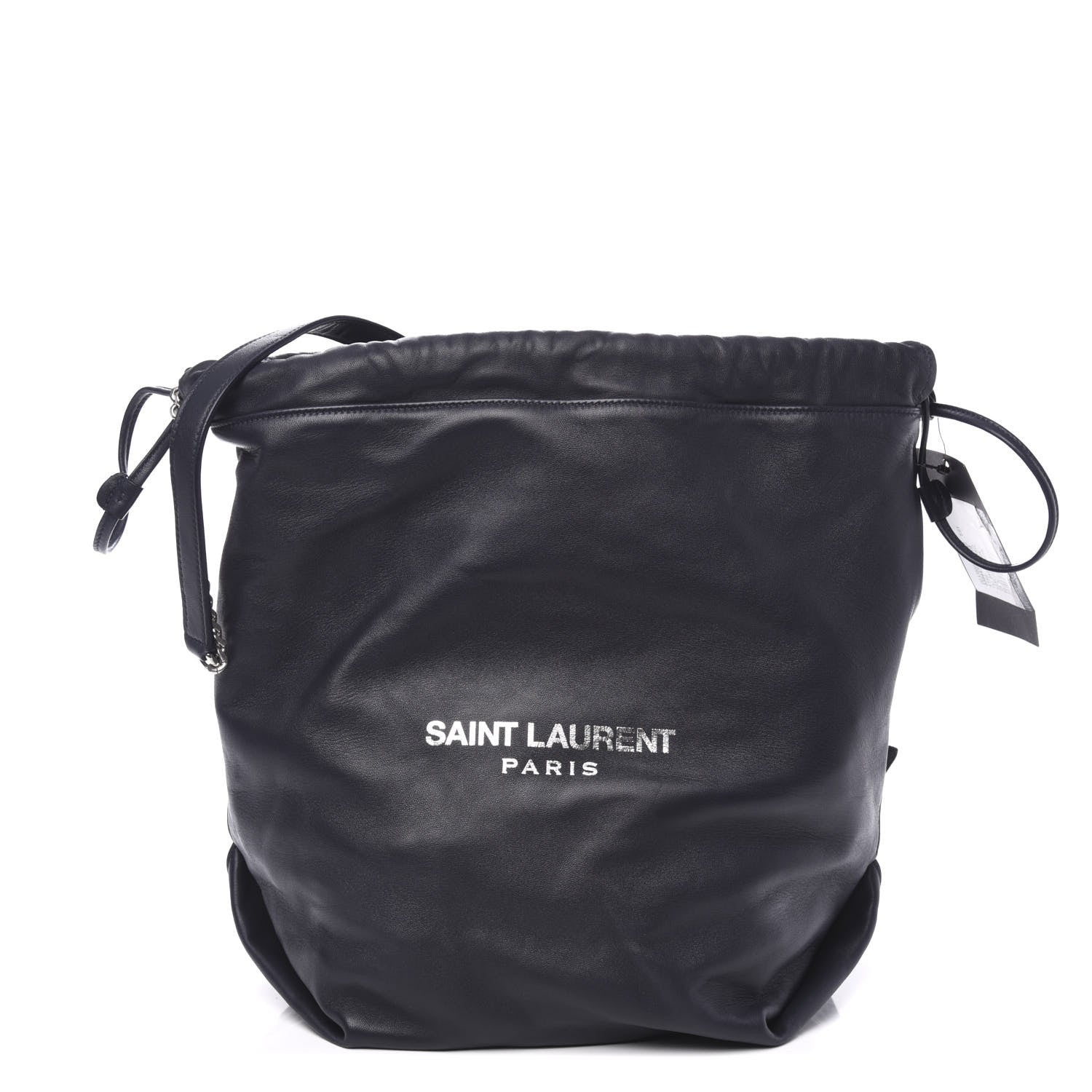 Saint Laurent Lambskin Teddy Drawstring Bag Dark Notte 1 of 11