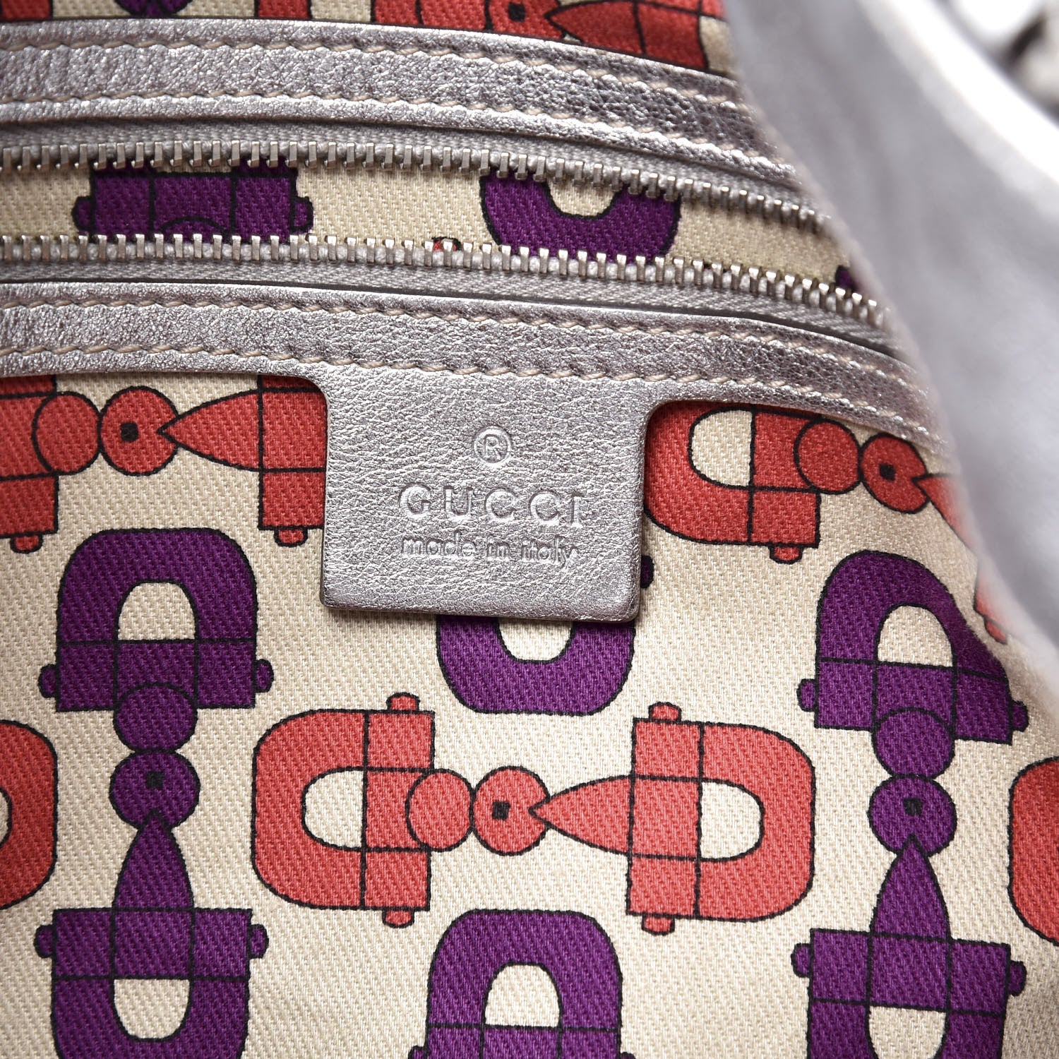 Gucci Metallic Guccissima Medium Britt Tote Silver 5 of 12