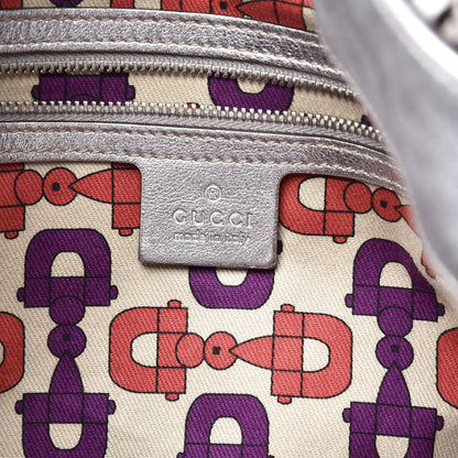 Gucci Metallic Guccissima Medium Britt Tote Silver 5 of 12