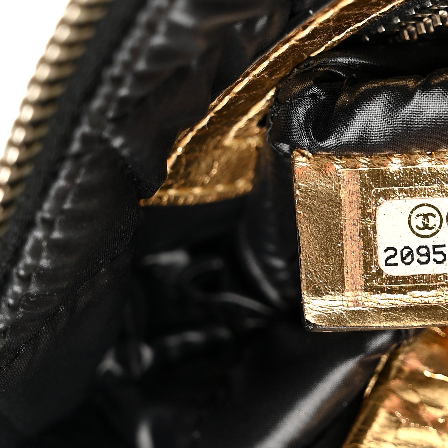 Metallic Calfskin Votez Coco Pouch Gold