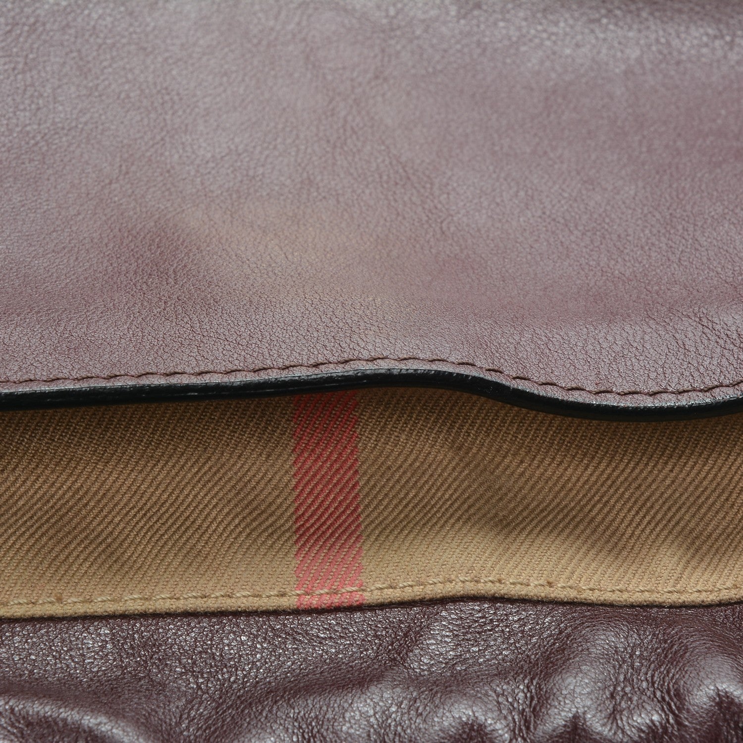 Burberry Calfskin House Check Little Crush Deep Claret 10 of 12