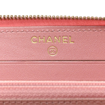 Chanel Iridescent Caviar Quilted Medium Zip Around Wallet Pink 6 of 10