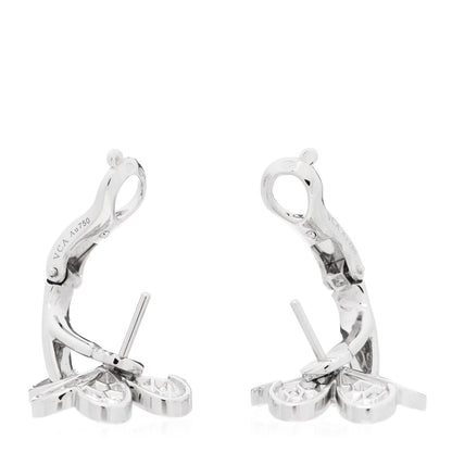 Van Cleef & Arpels 18K White Gold Diamond Small Frivole Pave Earrings 3 of 8