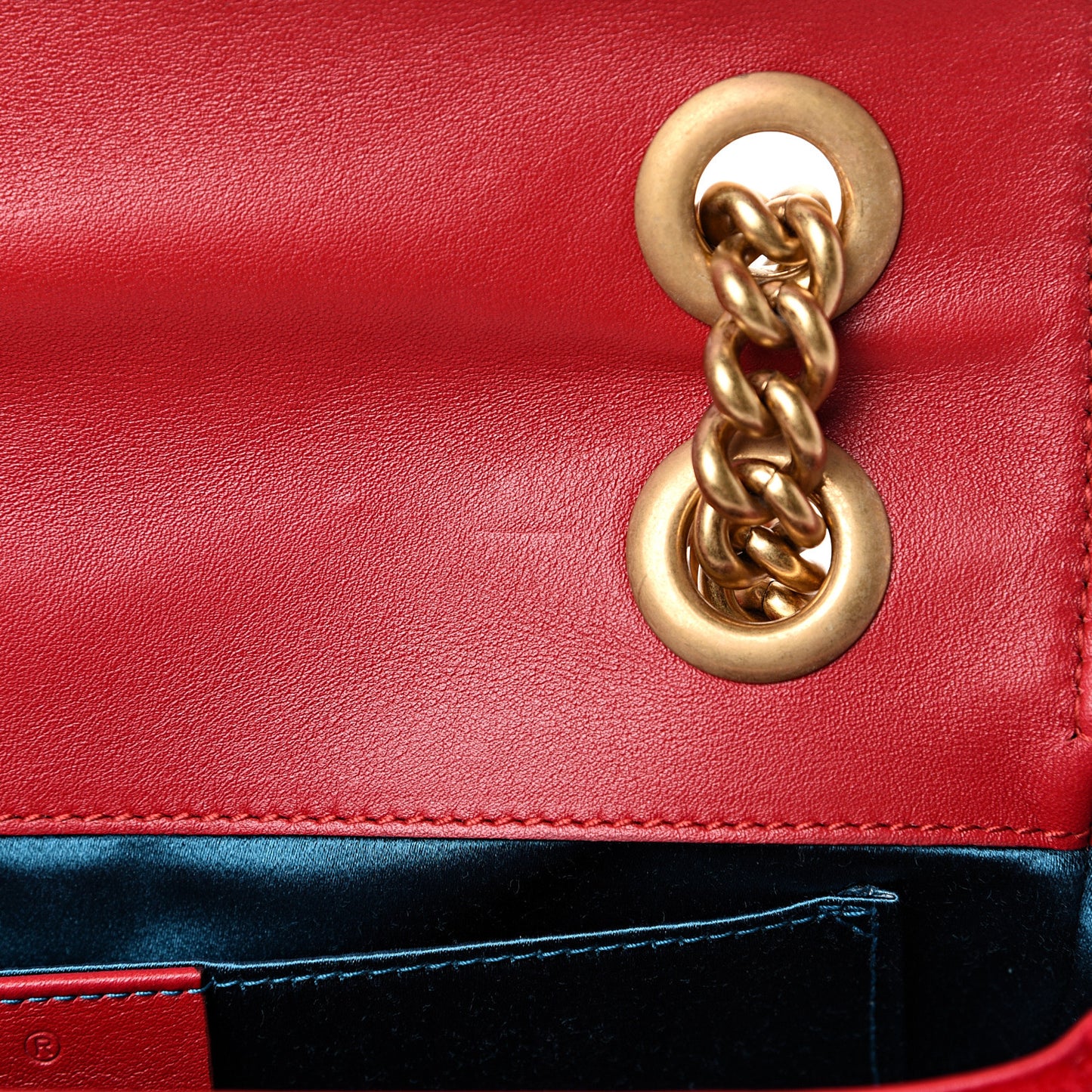 Velvet Matelasse Mini GG Marmont Shoulder Bag Hibiscus Red