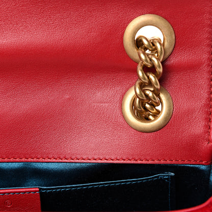 Gucci Velvet Matelasse Mini GG Marmont Shoulder Bag Hibiscus Red 11 of 12