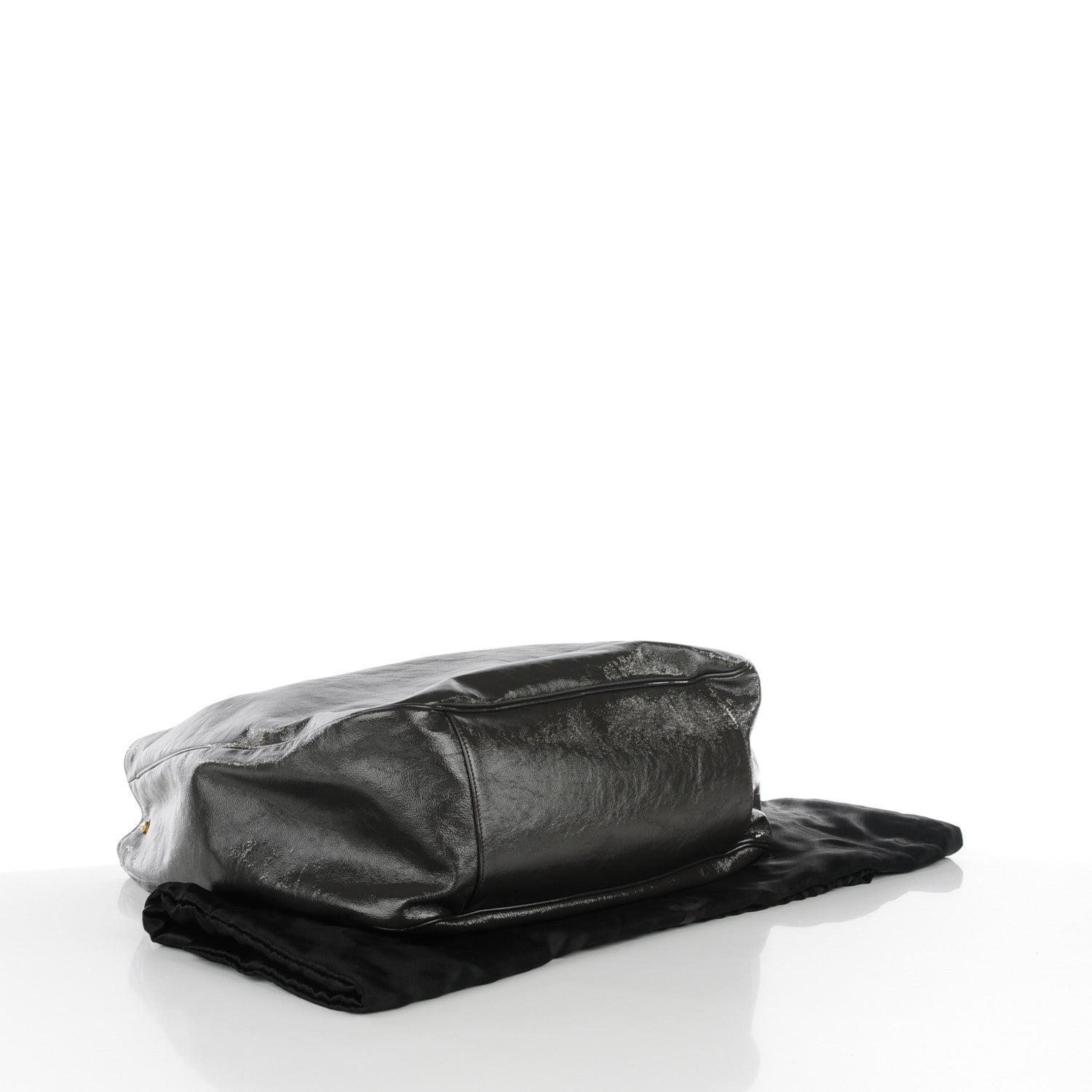 Saint Laurent Textured Patent Large Roady Hobo Grey 4 of 7