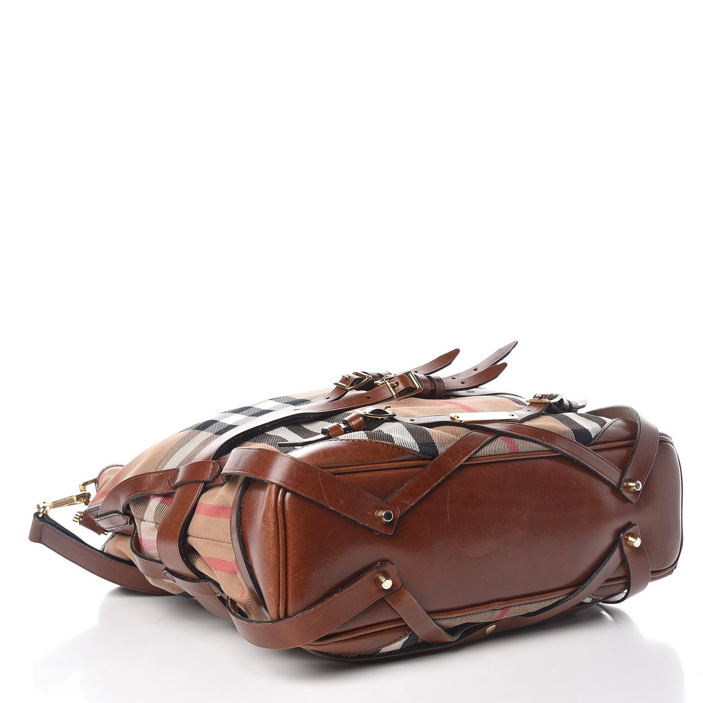 House Check Bridle Calfskin Medium Gosford Hobo Dark Tan
