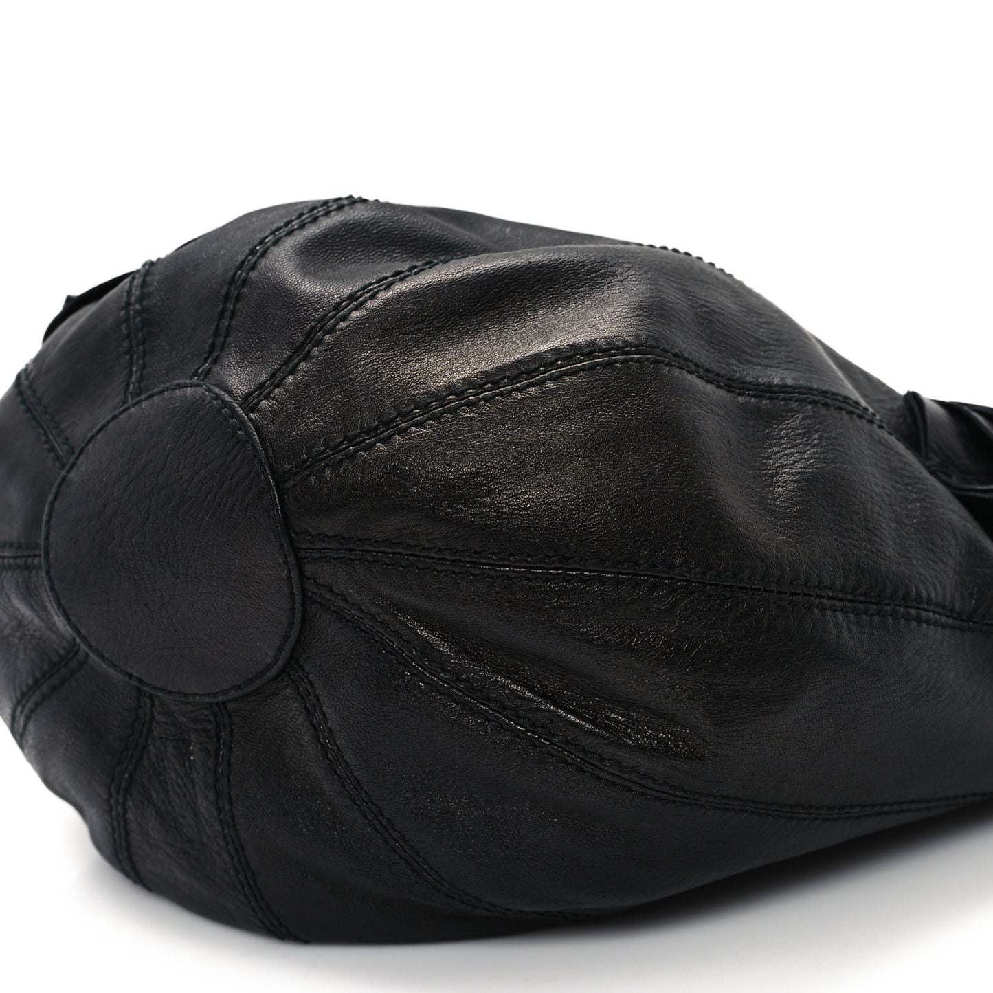Nappa Rosette Bucket Bag Black