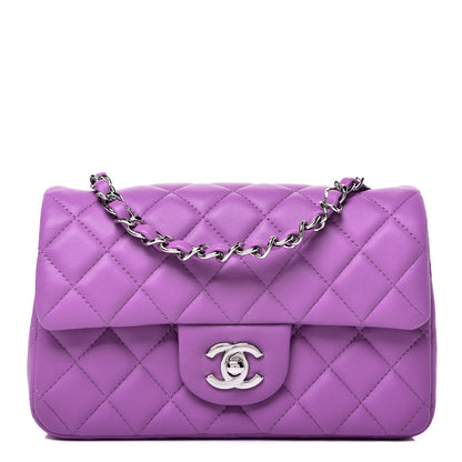 Chanel Lambskin Quilted Mini Rectangular Flap Purple 1 of 11