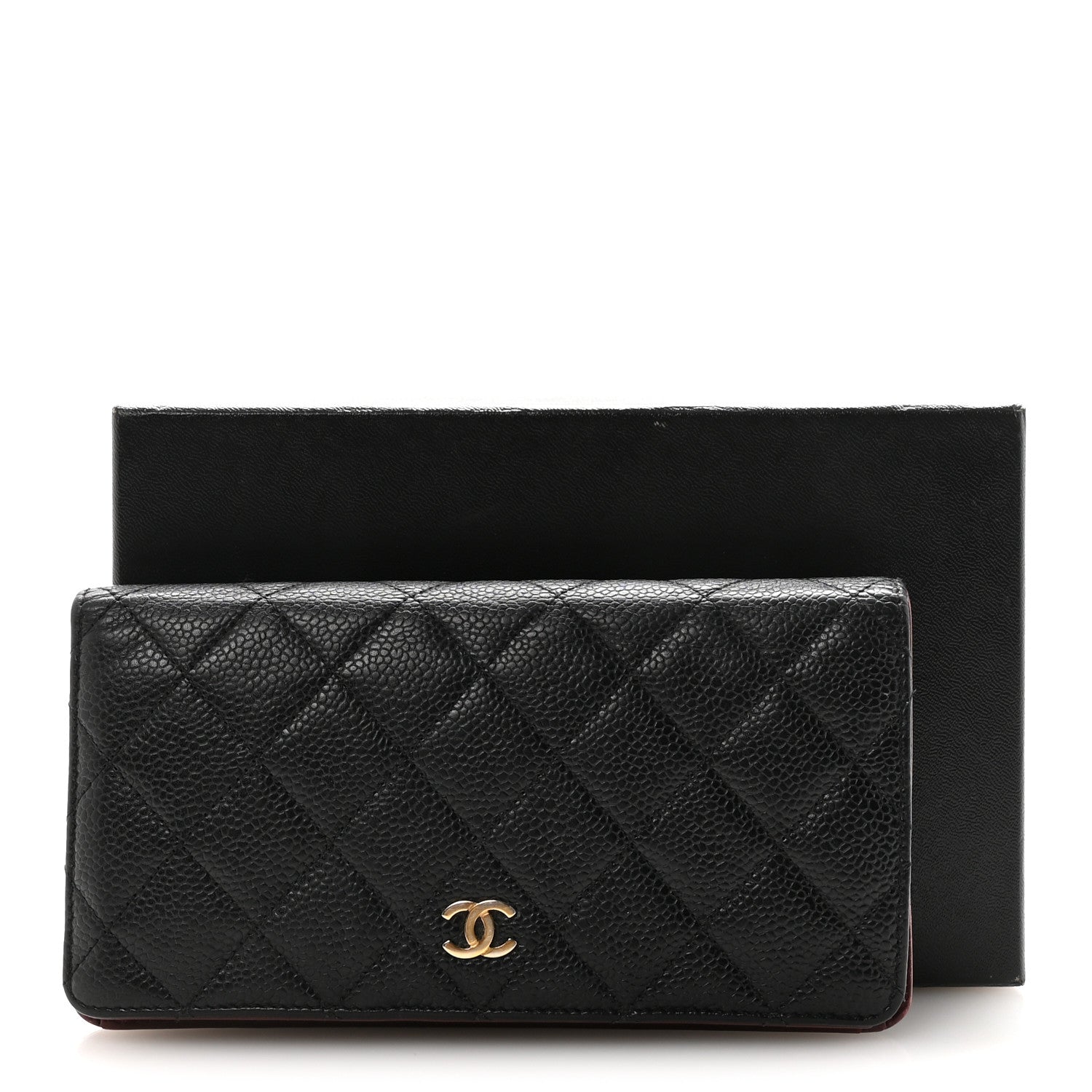 Chanel Caviar Quilted Yen Wallet Black 9 of 9