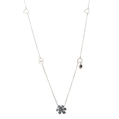 Gucci 18K Rose Gold Diamond Blue Sapphire Flower Pendant Necklace 1 of 6