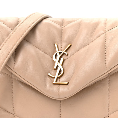 Saint Laurent Lambskin Quilted Toy Loulou Puffer Monogram Chain Satchel Nude Powder 7 of 13