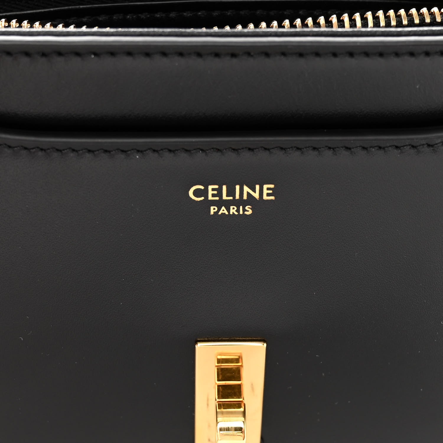 Celine Satinated Calfskin Mini 16 Top Handle Bag Black 6 of 9