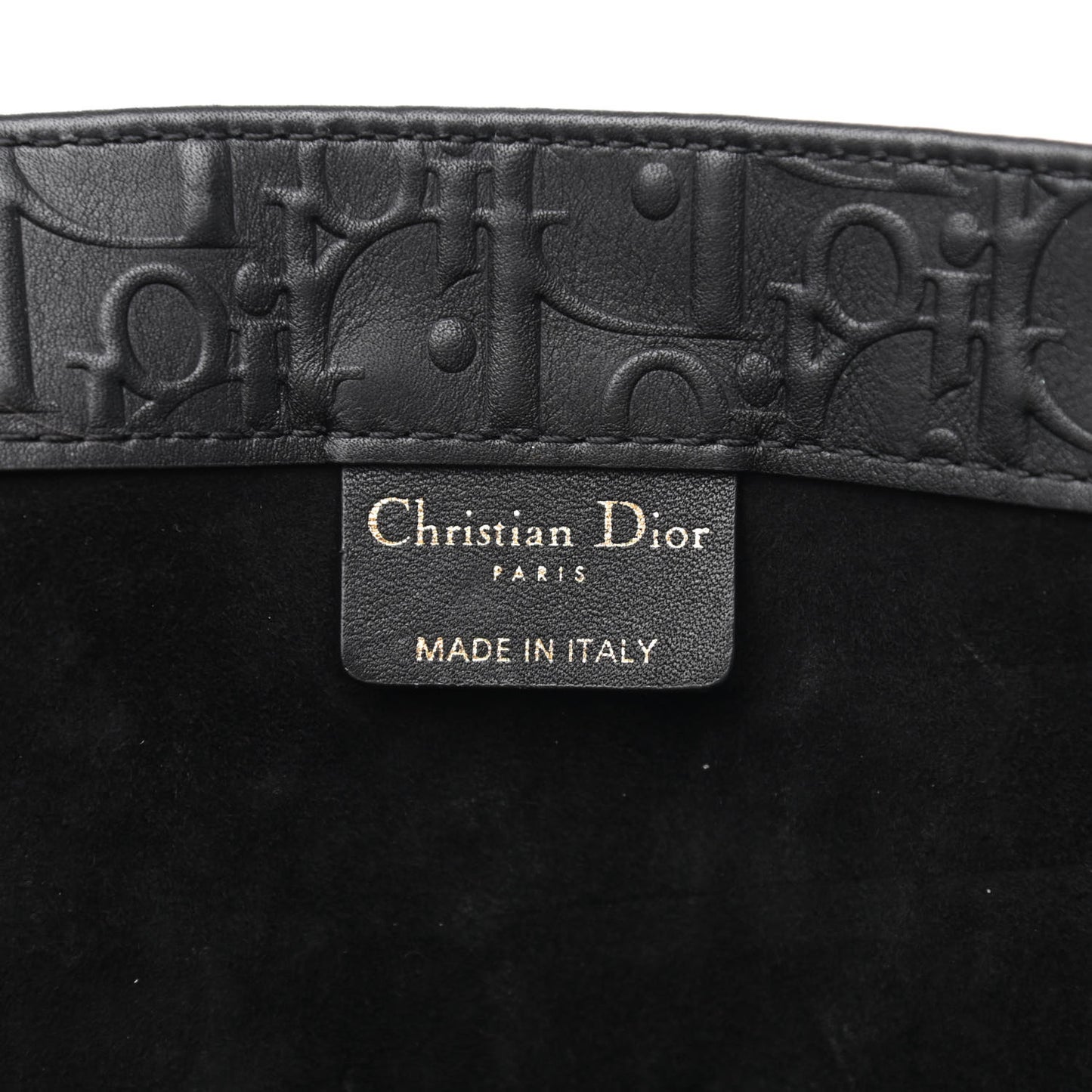 Oblique Calfskin Embossed Large Book Tote Black