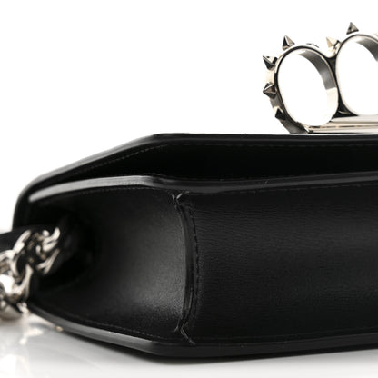Alexander McQueen Smooth Calfskin Mini The Four Ring Knuckle Chain Shoulder Bag Black 8 of 9