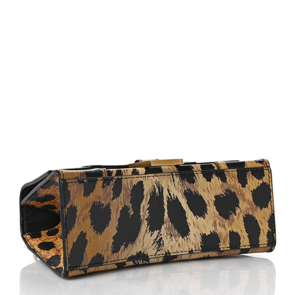 Balenciaga Smooth Calfskin Leopard Print Hourglass Top Handle Bag XS Beige 4 of 15