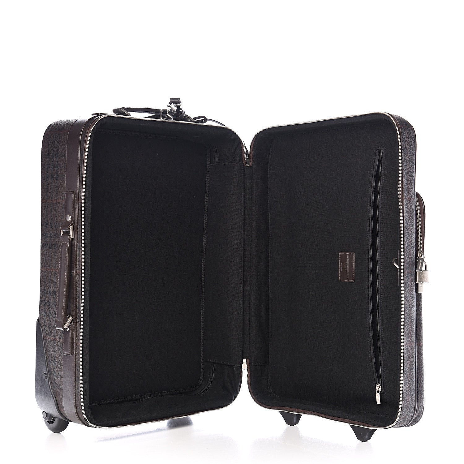 Burberry Smoked Haymarket Check Carry-On Suitcase Chocolate 4 of 15