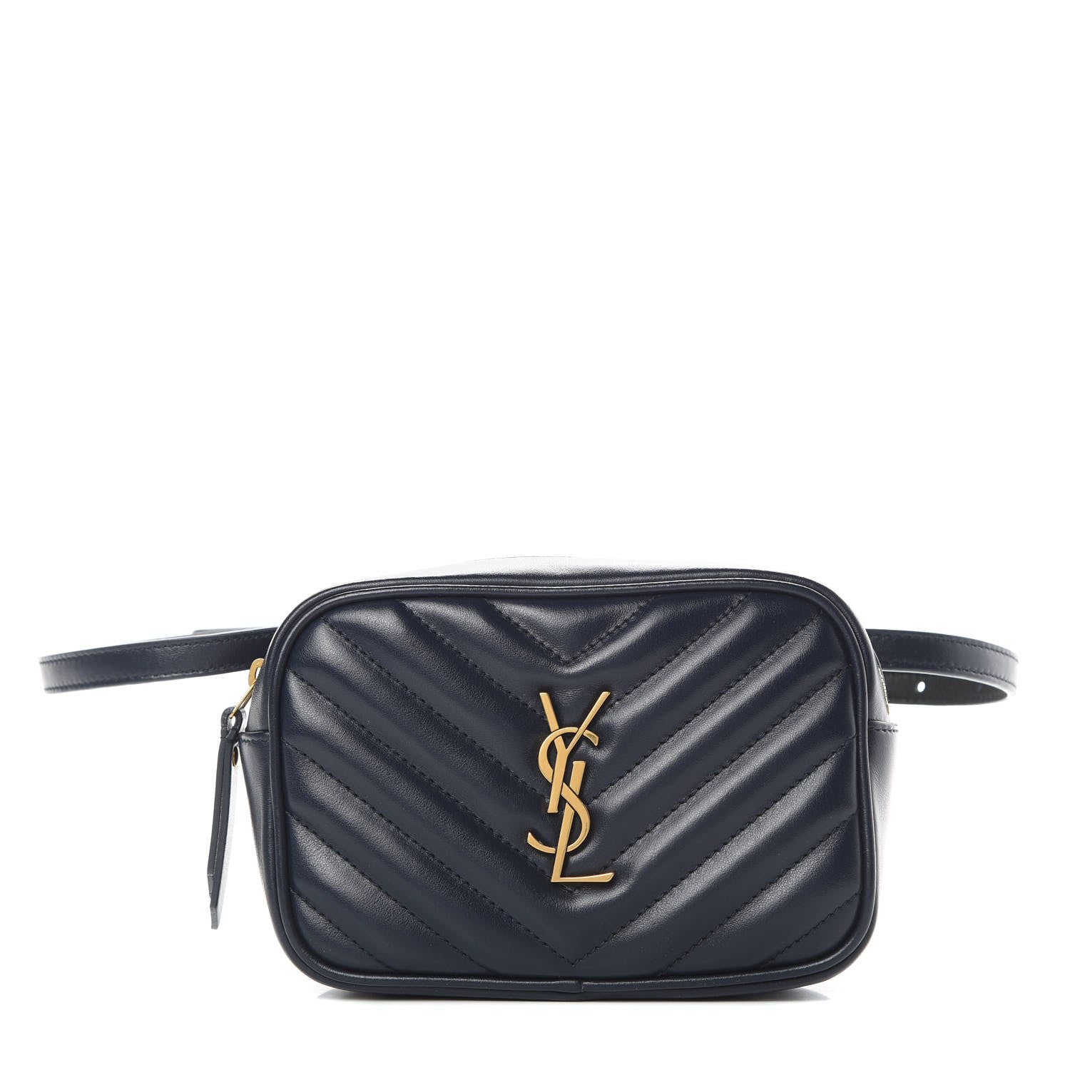 Saint Laurent Calfskin Matelasse Monogram Lou Belt Bag Blue 1 of 12